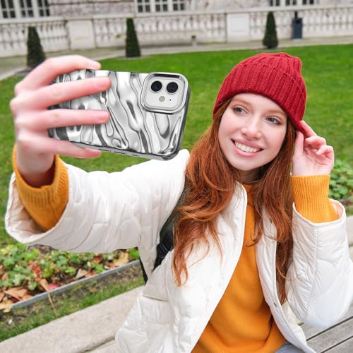 Coque iPhone 11 étui silicone vagues cadeau filles argent