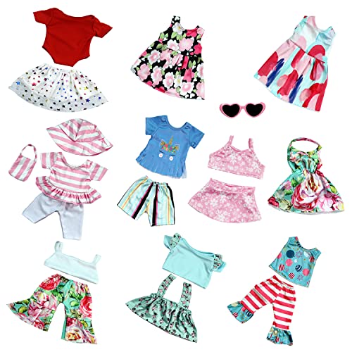 Reeraa 20 Pcs 18 Inch Doll Clothes And Accessories For American 18 Inch Girl Doll Clothes Gift Including 10 Complete Sets Of Clothing #TOP1