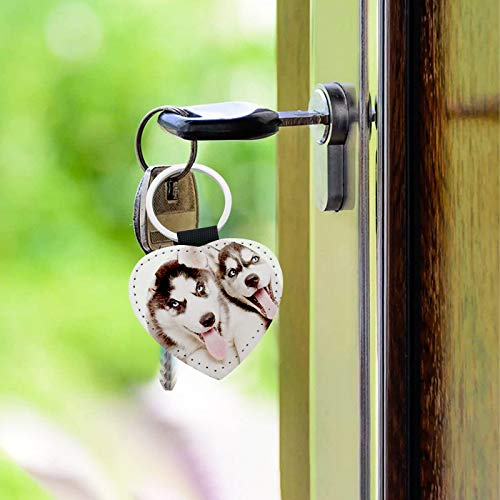 Image of 12 Pcs Sublimation Blank Keychains,PU Leather White Keychains Ornament Pendants for Man Women Crafts Heat Transfer