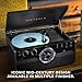 Victrola The Empire Mid-Century 6-in-1 Turntable & Multimedia Center with Built-in Speakers – 3 Speed, Bluetooth Connectivity, Radio, Cassette & CD Player, RCA Out, Headphone Jack (Grey)