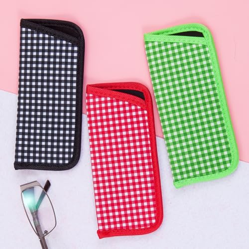 Image of TRIUMPH VISION Reading Glasses Pouch Eyeglass Sleeve Soft Case Slim 3 Pack | Alternative to Bulky Case Lightweight,Neoprene Lined Padded Protect Optical lens Slip in, Cute Pattern Portable for Daily Use