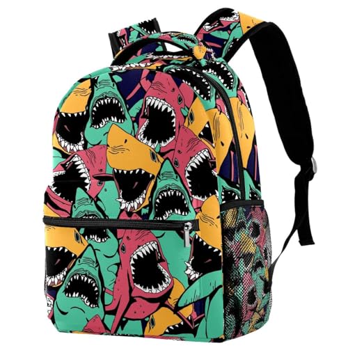 Sac à dos grand volume fini le mal de dos, cartable requin 40cm