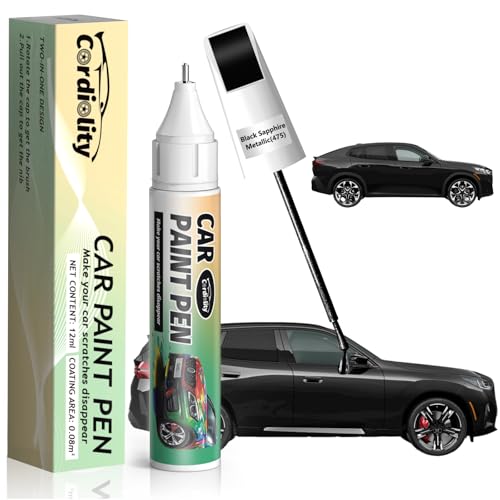 Image of 475 Black Sapphire Metallic Touch Up Paint for BMW, Color Accurate Car Paint Scratch Repair Pen, Quick & Easy Fix Automotive Chips and Nicks