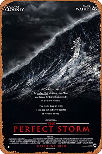 Muecddoa Movie Poster Classic Metal Sign The Perfect Storm (2000) Wall Art Decor Sign - 12 x 8 inch