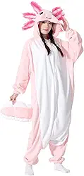 Pijama de fantasia de Axolotl para adultos, unissex, cosplay, animal, pijama, Halloween, presente para homens e mulheres