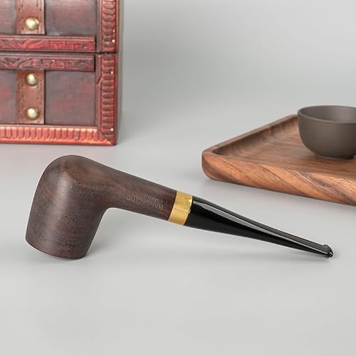 MUXIANG Straight Tobacco Pipe Ebony with 9mm Filter 10 Pipe Cleaning Tools AC0015 - Thumbnail 6