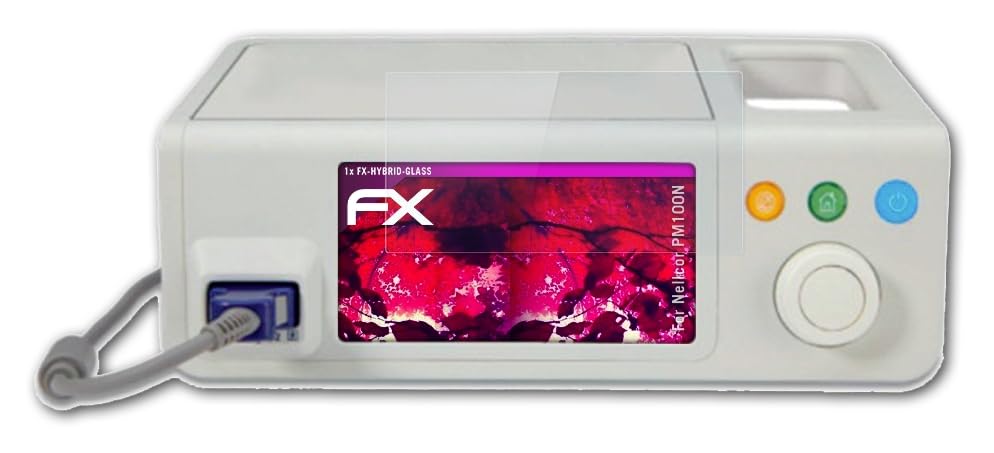 Plastic Glass Protective Film compatible with Nellcor PM100N Glass Protector, 9H Hybrid-Glass FX Glass Screen Protector of plastic