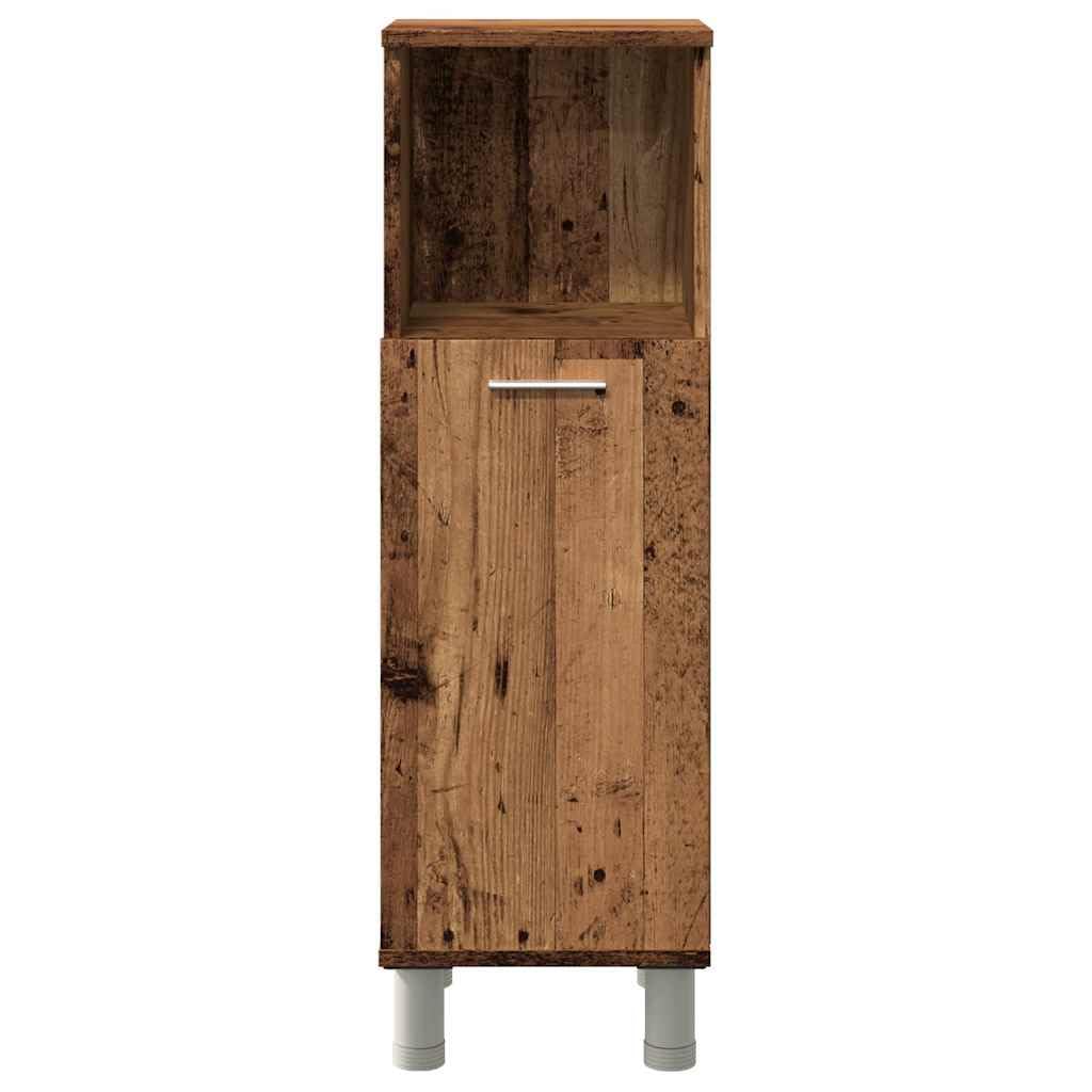 Szafka łazienkowa o wyglądzie starego drewna, 30 x 30 x 95 cm, materiał drewnopochodny, szafka łazienkowa z drzwiami, miejsce do przechowywania środków czyszczących, odporna na wilgoć, trwała