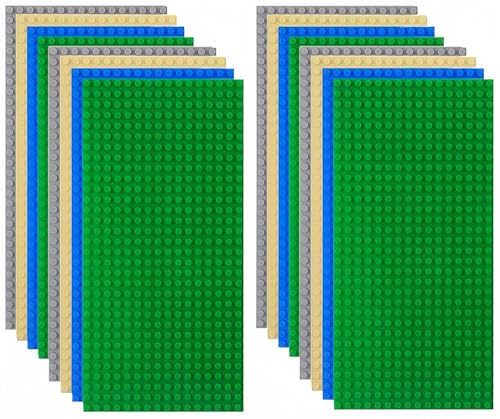 LATERN 16 Stück Klassische Baustein Grundplatten, 12.5cm x 25cm Große...