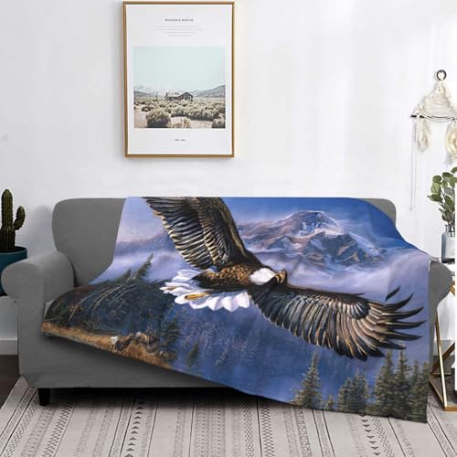Couverture légère aigle volant pour des soirées canapé cocooning
