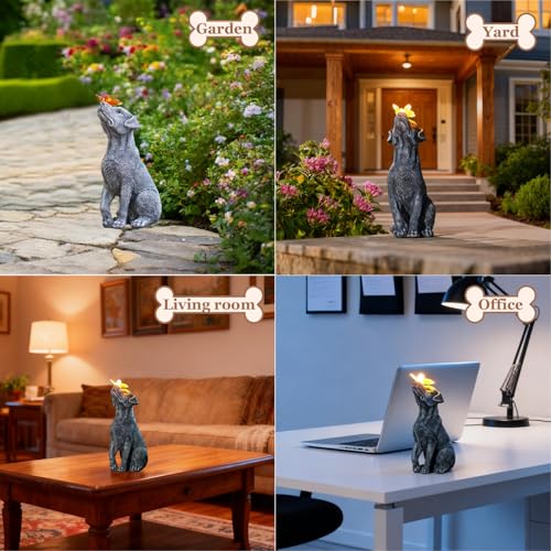 image for Fashionoda Garden Statue Dog Figurine Decor – Outdoor Decoration wit