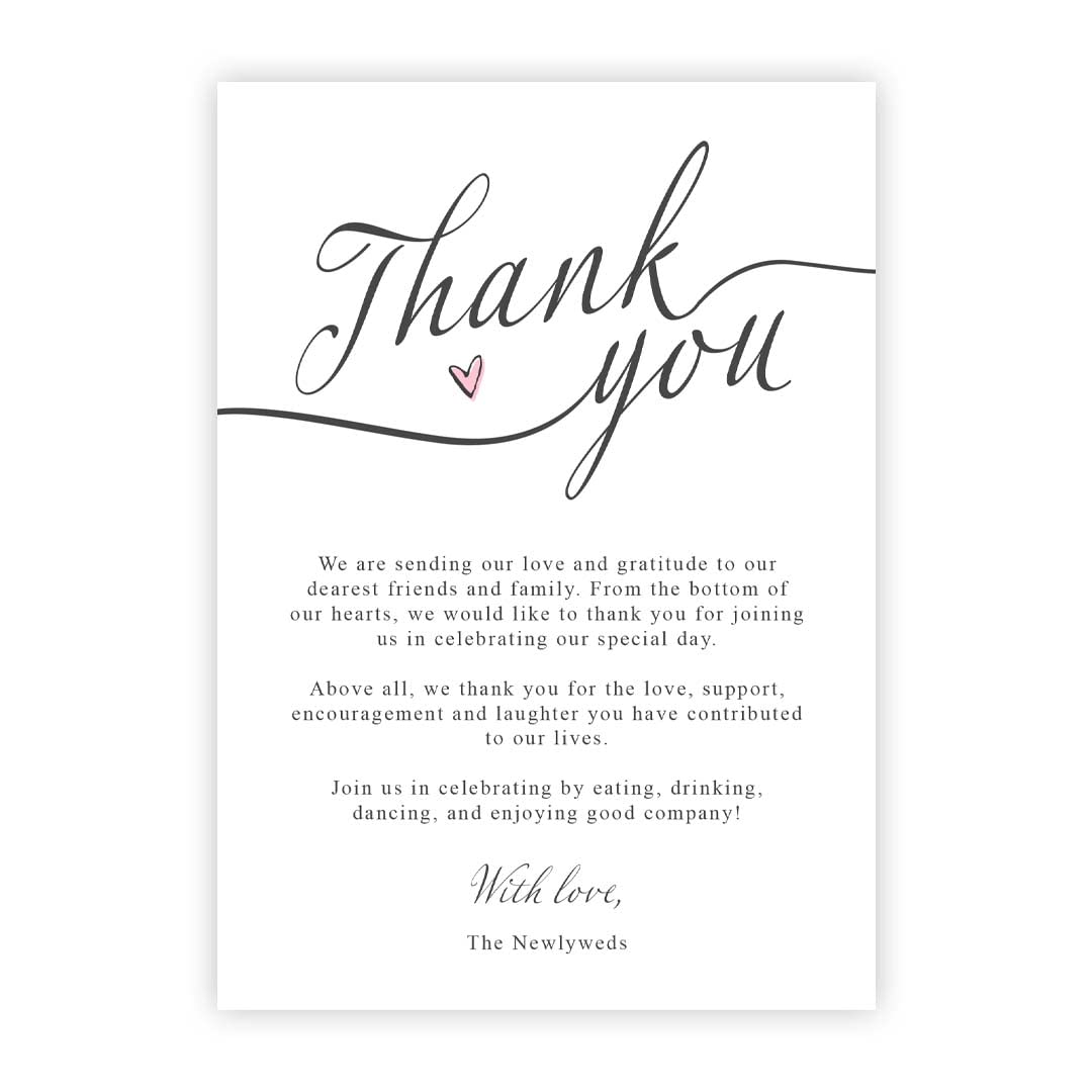 Kirsten McMillan 25 White Wedding Thank You Cards A6 Wedding Thank Yous from Newlyweds - Designed and Printed in the UK (Pack of 25)