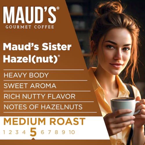 Image of Maud's Sweet Hazelnut Flavored Coffee Pods, 18ct | Medium Roast Flavored Coffee in Single Serve Pods - Compatible with Keurig Coffee Makers
