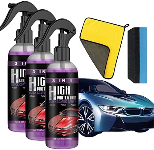 Ottostuart Car Coating Agent, Ottostuart Protection Car Spray, 3 In 1 High Protection Quick Car Coating Spray, 3 in 1 Ceramic Car Coating Spray, Car Scratch Repair Nano Spray, 100ml (3pcs)