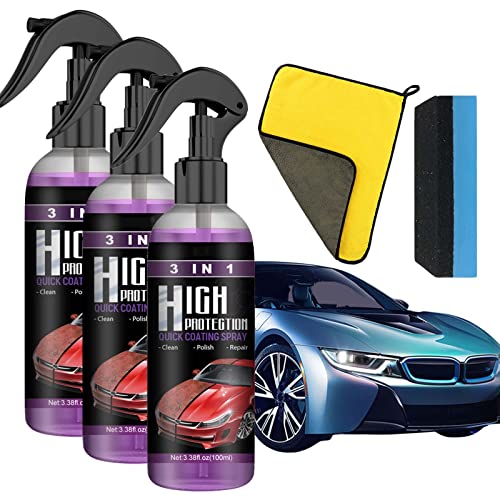 Ottostuart Car Coating Agent, Ottostuart Protection Car Spray, 3 In 1 High Protection Quick Car Coating Spray, 3 In 1 Ceramic Car Coating Spray, Car Scratch Repair Nano Spray, 100Ml (3Pcs) #TOP2