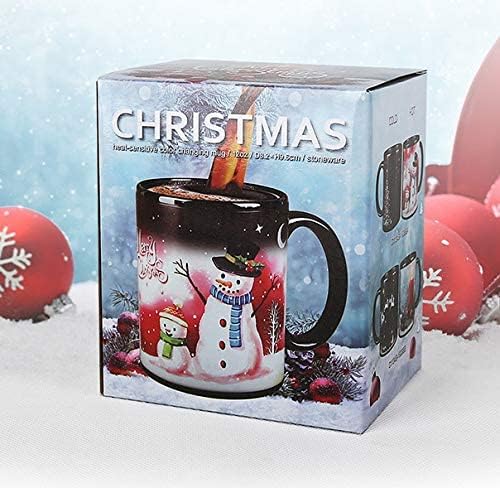 Miniatura 7 de Taza de café de Navidad mágica que cambia de calor, taza de 12 onzas que cambia de color, taza de café sensible al calor con caja de regalo, taza de