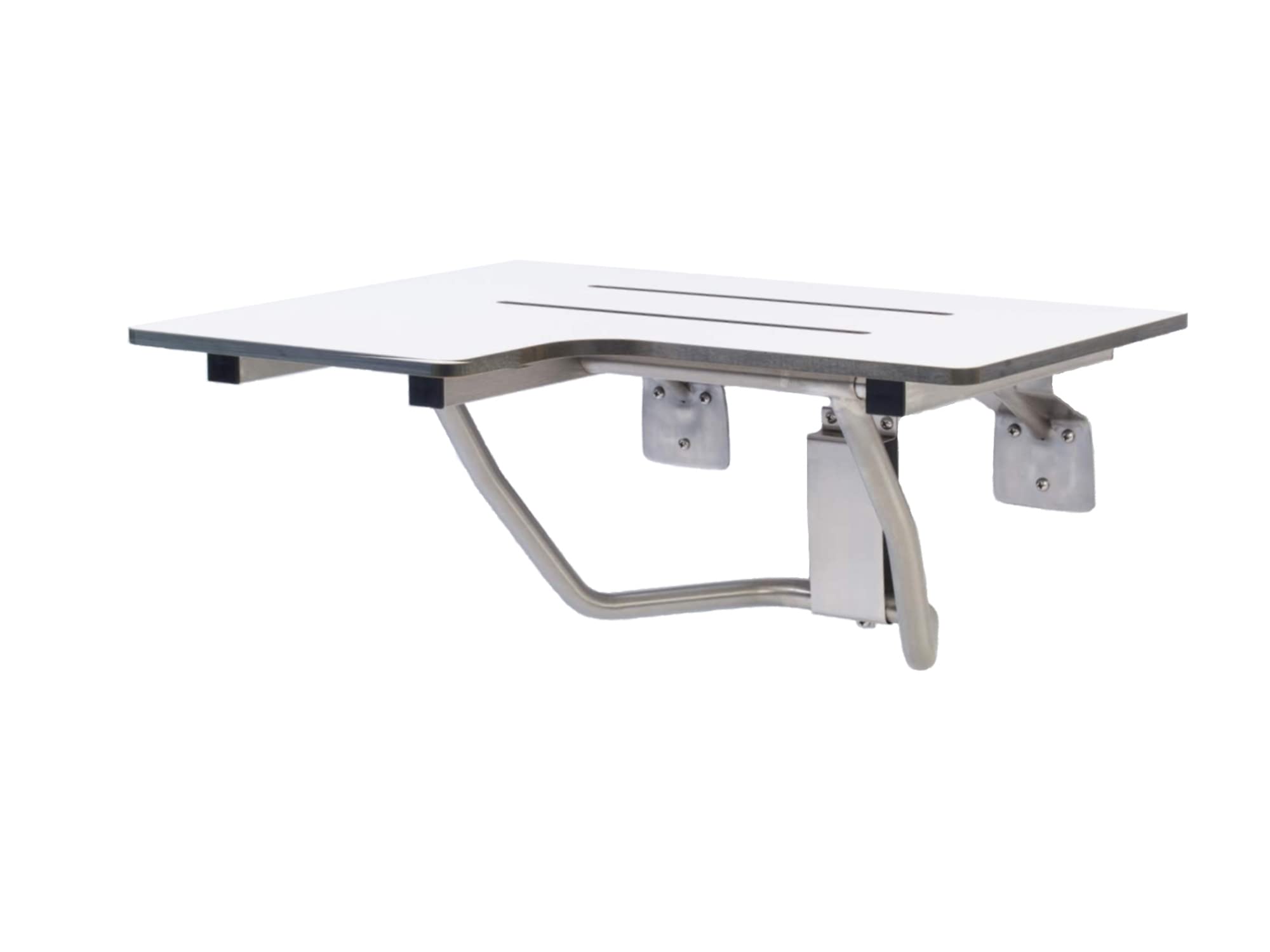 Folding Shower Chair for Elderly and Disabled | ADA Folding Shower Seat Wall Mounted Holds up to 600 lbs | Phenolic Resin Shower Chair for Inside Shower 304 Stainless Steel | 26”x21” Right Hand