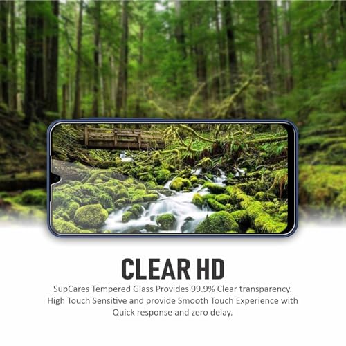 Image of SupCares Tempered Glass for Samsung Galaxy A17, Galaxy M17, M36, F36 and Galaxy F17 (6.7 Inch) With Installation Kit | 9H Edge to Edge Screen Protector | Black