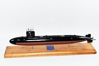 USS Bergall SSN-667 Submarine Model, US Navy, Scale Model, Mahogany, Sturgeon Class