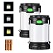 Antowin 2 Pack Camping Lamp with 3 LED Modes(White, Warm, Mixture Light), Powered by AA or AAA Batteries for Camping, Hiking and Exploring (Battery Included, 100 lumens)