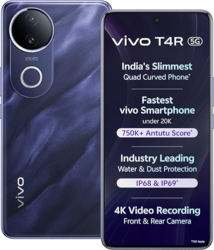 vivo T4R (Twilight Blue, 8GB RAM, 128GB Storage) 17.2 cm (6.77 in...