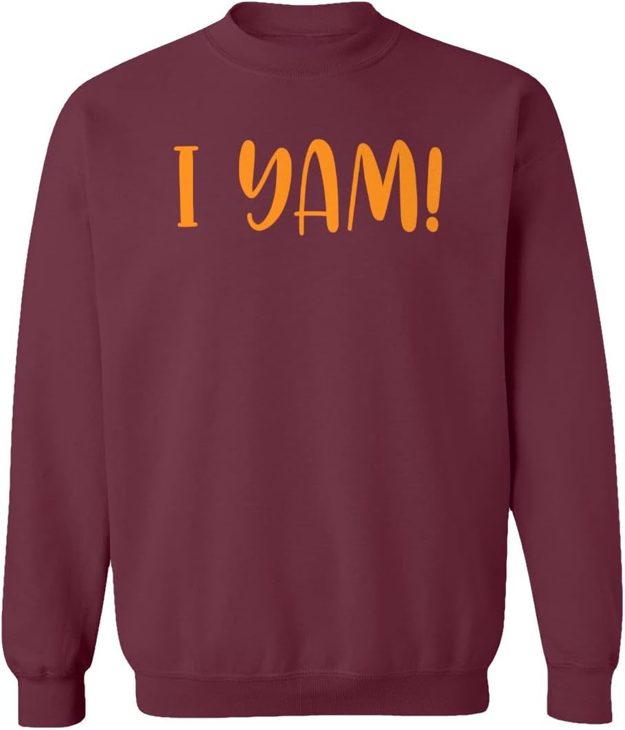 I Yam Sweet Potato Thanksgiving Day Funny Unisex Sweatshirt Crewneck Sweater (Maroon, Medium)