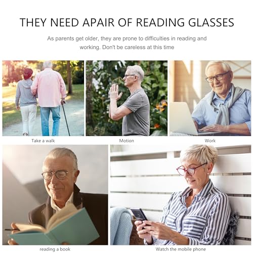 Image of Przene Reading Glasses for Men Women Blue Light Blocking Readers Spring Hinges Lightweight Style Pack