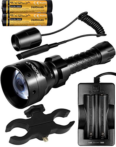 T67 IR 850nm IR Light Illuminator Infrared Led Flashlight 67mm Lens IR Torch for Long Rang Night Vision Scope Hunting (Mount and Tail Switch Package)