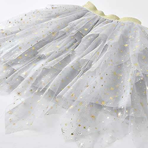 Image of DXTON Toddler Girls Dresses Winter Long Sleeve Party Dresses 2pcs Casual T-Shirt and Tutu Skirt Set
