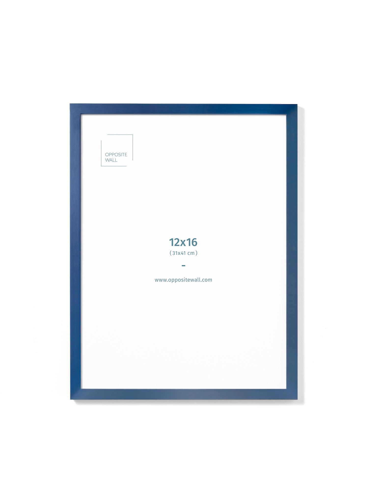 Opposite Wall - 12x16 in - Real Wood Blue Picture Frame - Lightweight, Versatile & Shatterproof - Wall Hanging Poster or Photo Frame - Wall Decor for Office, Gallery & Home
