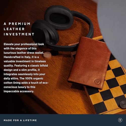 Maxwell Scott - Mens Luxury Leather Tall Billfold Jacket Dress Wallet for Pocket - Made in Italy - The Pianillo Dark Brown4