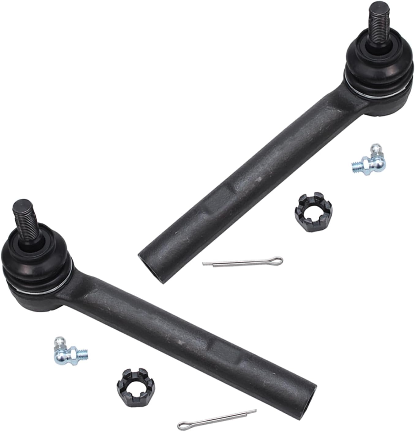 Detroit Axle - Front 6pc Tie Rods for 2004-2007 Toyota Highlander Lexus RX330 2007-2009 RX350, 4 Tie Rod Ends 2 Boots 2004 2005 2006 2007 2008 2009 Replacement