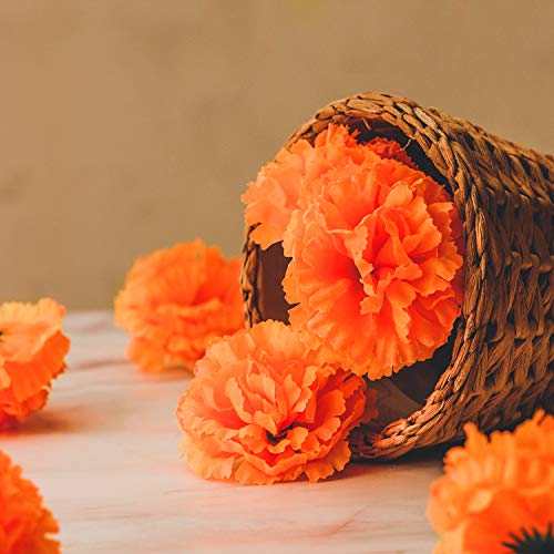 image for KRATI EXPORTS - Orange Marigold - Artificial Flower, Silk Flower Head 