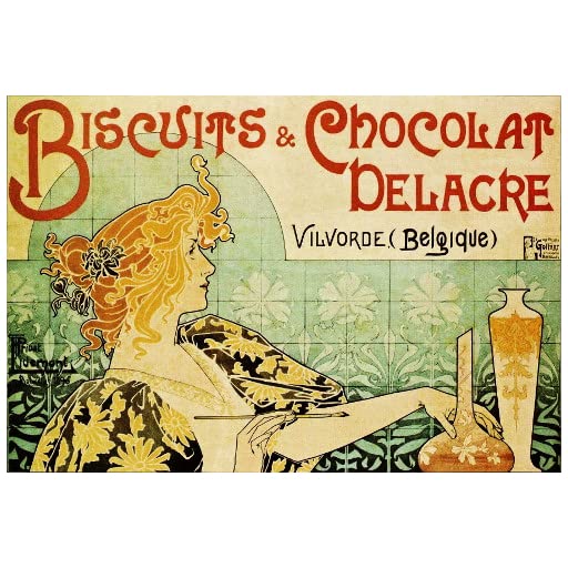 galletas & Chocolat Delacre AD Imán para nevera, Henri Privat-Livemont