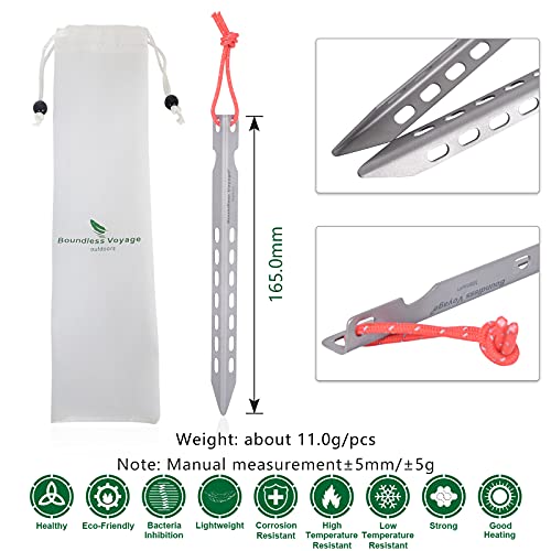 iBasingo 6pieces/Lot Ultralight Titanium Tent Pegs Outdoor Camping Tent Stakes for Sand Heavy Duty Portable Tent Nail for Garden Picnic A-Ti4008P - Thumbnail 3