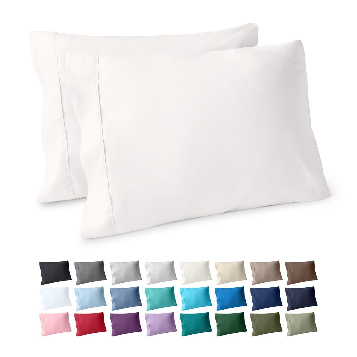 Bare Home Pillowcases Open End (King Set of 2, Antique White)