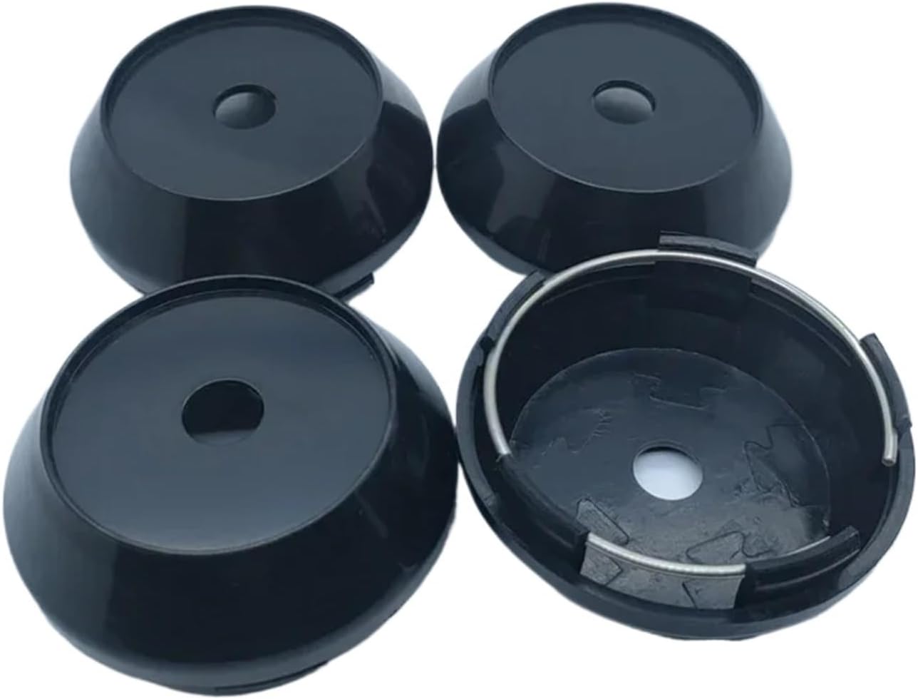 100PCS 65mm Wheel Hub Caps Raised Blank Universal ABS Tire Rim Wheel Center Covers Replacement Car Accessories(Black)