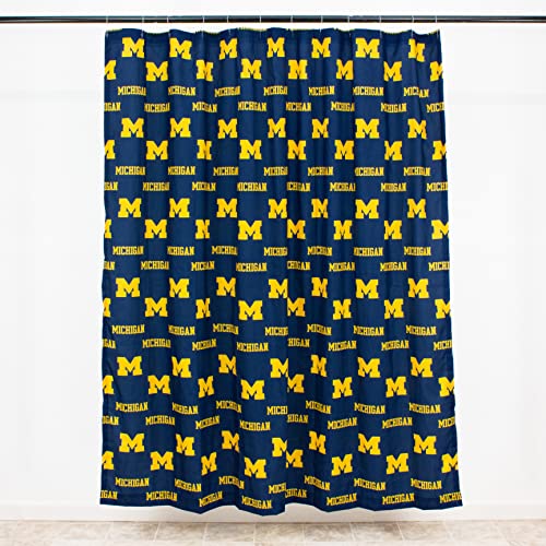 Image of College Covers Everything Comfy Michigan Wolverines Bright and Colorful Shower Curtain Cover 70 inch x 72 inch