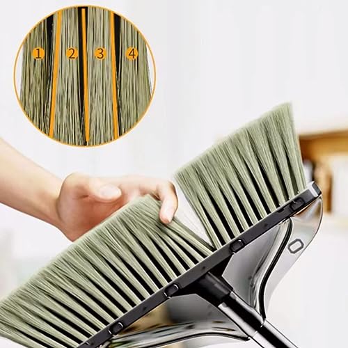 SMDLG Komfortabel Stehendes Besen- und Kehrschaufel-Set, Edelstahl, Langer Griff, selbstreinigend, mit Kehrschaufelzähnen Praktisch – Bild 5