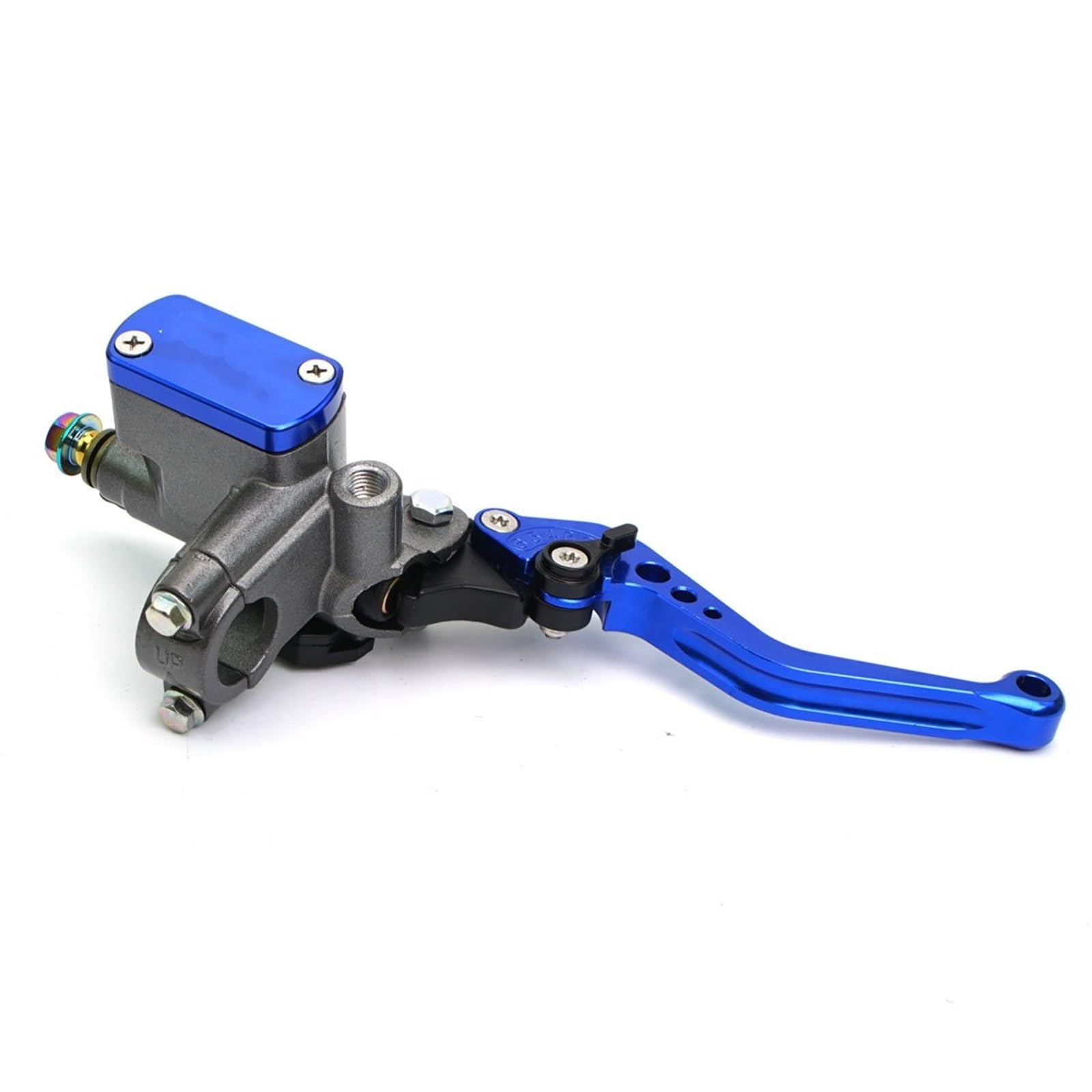 IUKMR Motorcycle Clutch Brake Lever 22mm Motorcycle Master Cylinder Lever Brake Hydraulic Clutch Pump(Right Blue)