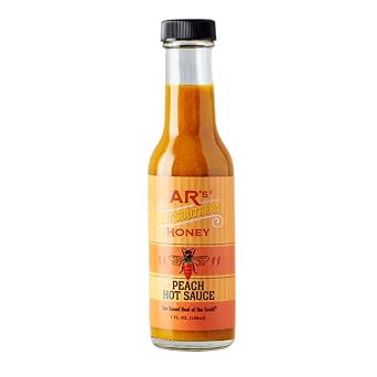 ARs Peach Hot Sauce - Made with Habanero Peppers & Real Peaches, All Natural, No Additives, No Preservatives - 5 Ounce Pack of 1