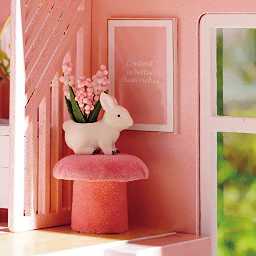 Rylai Architektur Modellbausätze mit Möbeln LED Spieluhr Miniatur Holz Puppenhaus 3D Puzzle (L030) – Bild 8