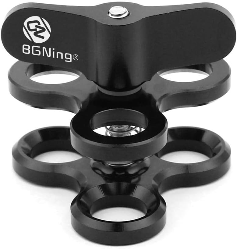 BGNing Aluminium Alloy Handheld Stabilizer Tray Bracket for Underwater Camera Housings (40mm Diameter 12" + 14" Buoyancy Arm)