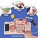 Pretend Play Calculator Cash Register Toy with Sound,Microphone,Scanner,Credit Card and Conve Belt Play Food Classic Count Toy Preschool Gift for Kids Boys Girls 3 4 5 6 7 8 Years