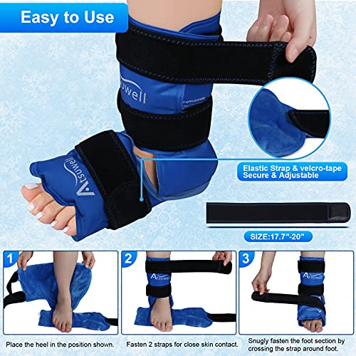 image for Atsuwell Ankle Ice Pack Wrap for Injuries Reusable Gel Foot Cold Pack,