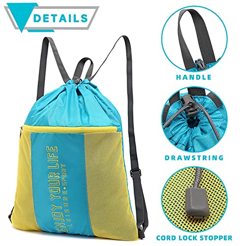 Mairle Light Weight Yoga Gym Sack Drawstring Bag Sports Backpack Outdoor Daypack For Men & Women, Pink #TOP7