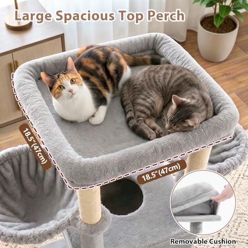Image of Gitelsnour Cat Tree, 78.7'' Tall Tower with Extra Wide Top Platform GCT804W