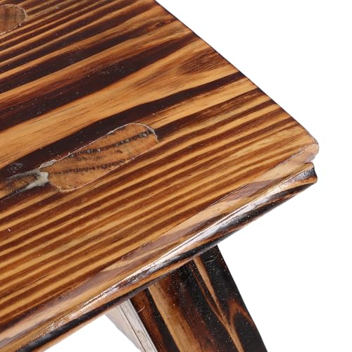 Taburete de madera maciza pequeña con bordes redondeados 4