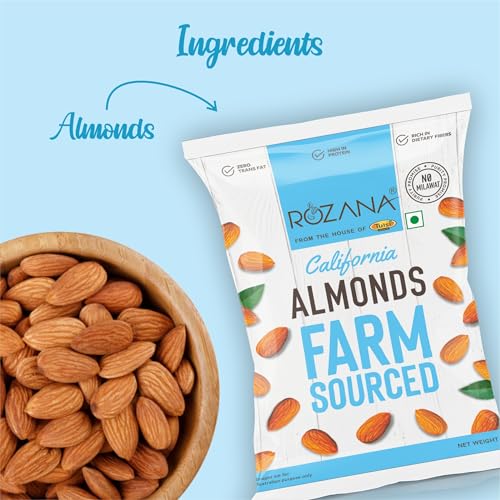 Image of Tulsi Rozana Value California Almonds 500g | Whole Almond | Badam Giri | Rich in Protein | High in Fiber | Good for Health | Loaded with Antioxidants | Nuts & Dry Fruits | Healthy Nuts