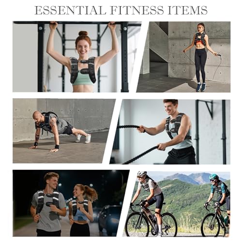 Image of Weighted Vest for Women and Men, 8 /12 /16 /20lb Weight Vest with Reflective Stripe for Workout, Strength Training, Running, Fitness, Muscle Building, Weight Loss, Weightlifting